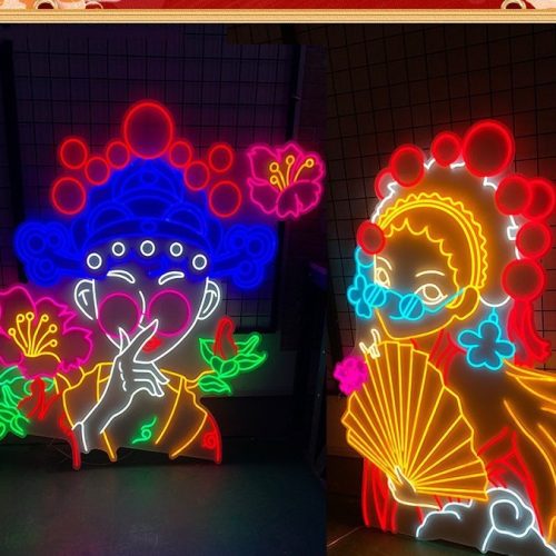 Chinese Trendy Neon Sign – Drama Lady Decorative Light / Atmosphere Wall Art