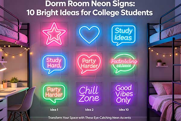 Dorm Room Neon Signs: 10 Bright Ideas for College Students