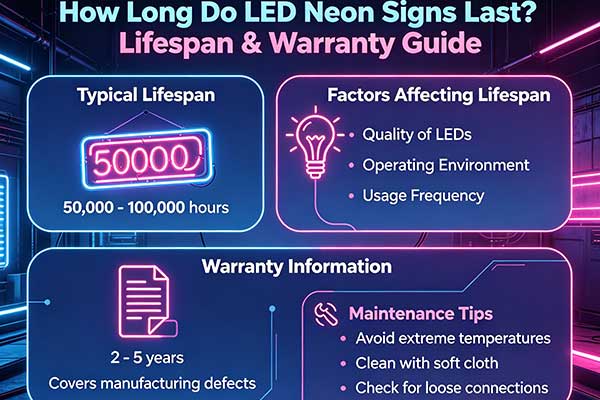 How Long Do LED Neon Signs Last? Lifespan & Warranty Guide