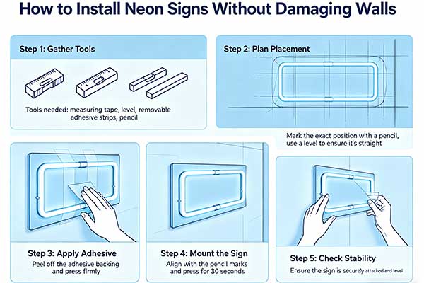 How to Install Neon Signs Without Damaging Walls