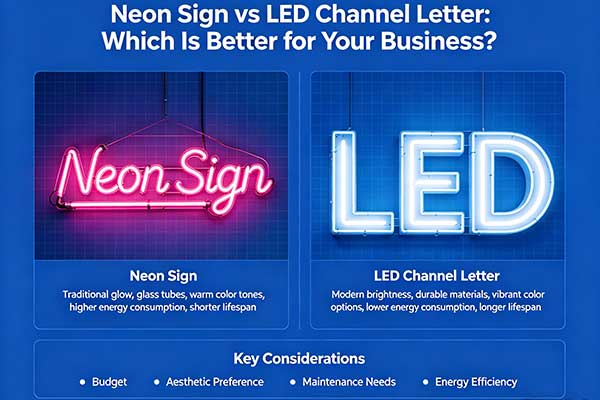 Neon Sign vs LED Channel Letter: Which Is Better for Your Business?