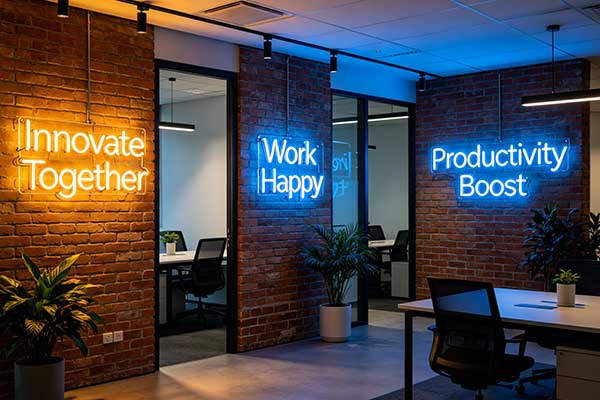 Office Neon Signs: Illuminating Company Culture and Productivity