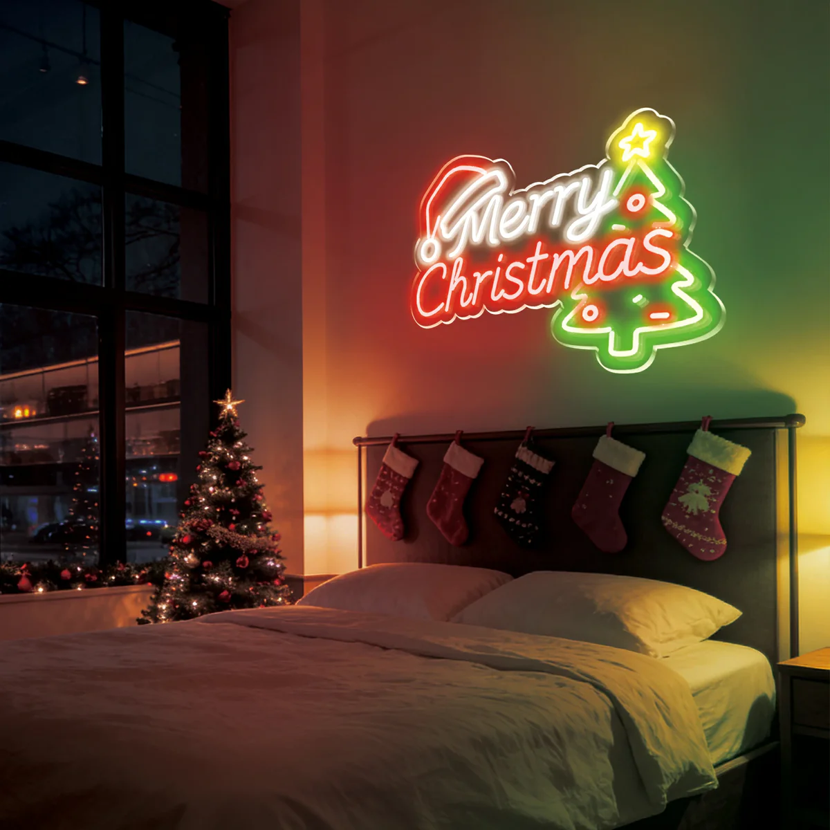 Merry Christmas Neon Sign – Festive Holiday Wall 5
