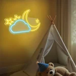 Moon, Cloud & Star Neon Sign 3
