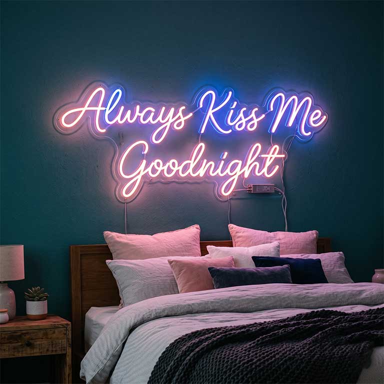 Always Kiss Me Goodnight – Romantic Bedroom Accent Wall