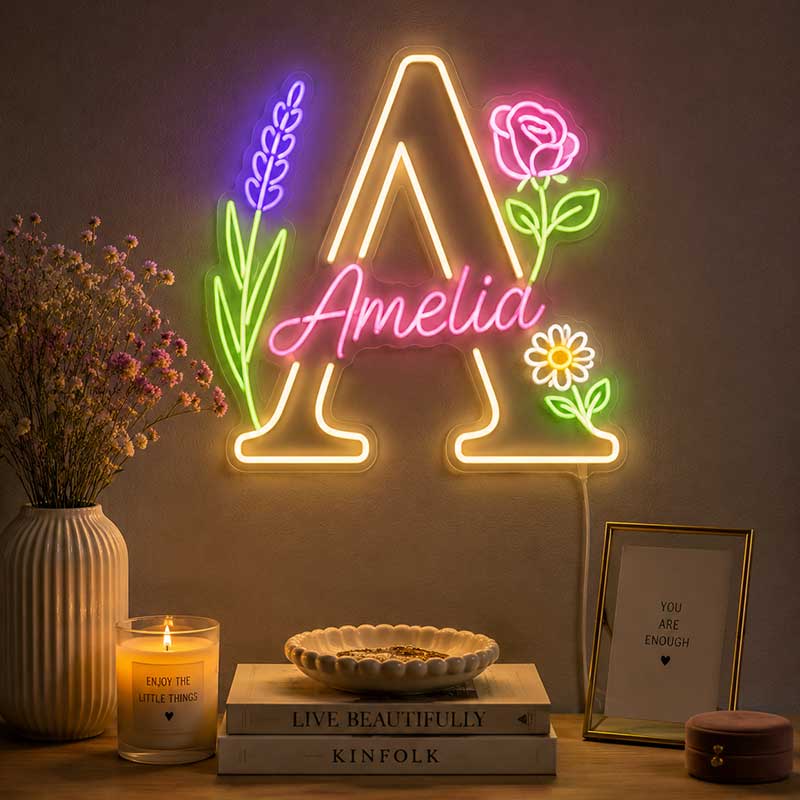“Amelia” Just Because Neon Sign