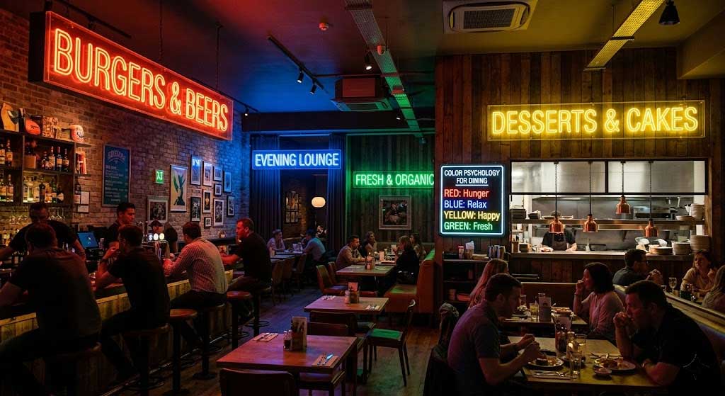 Restaurant Neon Sign Colors: Color Psychology