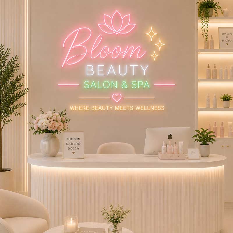 Bloom Beauty Neon Sign – Elegant Floral Touch