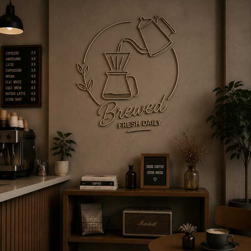 Brewed Fresh Daily Coffee Neon Sign 2