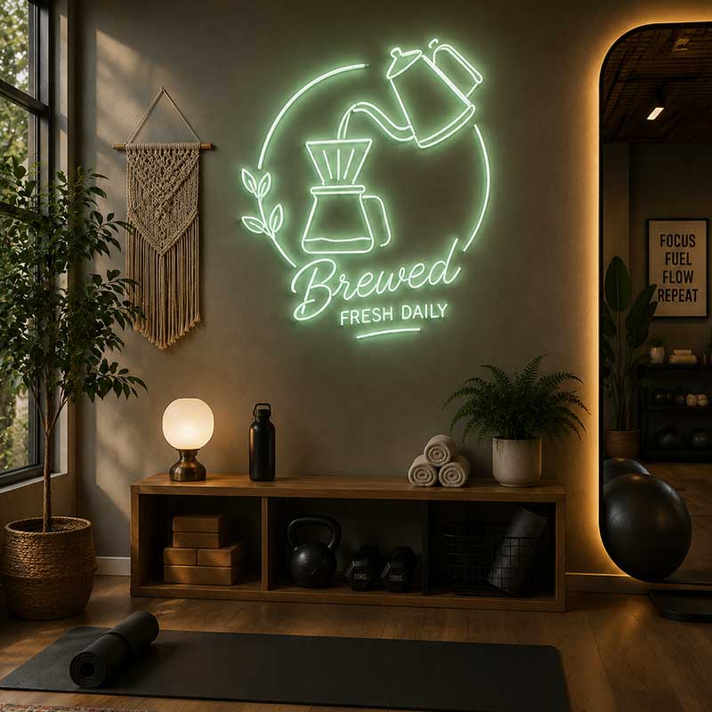 Brewed Fresh Daily Coffee Neon Sign 3