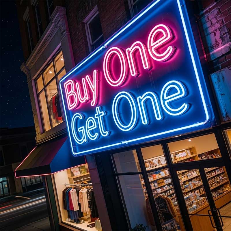 Buy One Get One Neon Sign – LED Promo Light 3