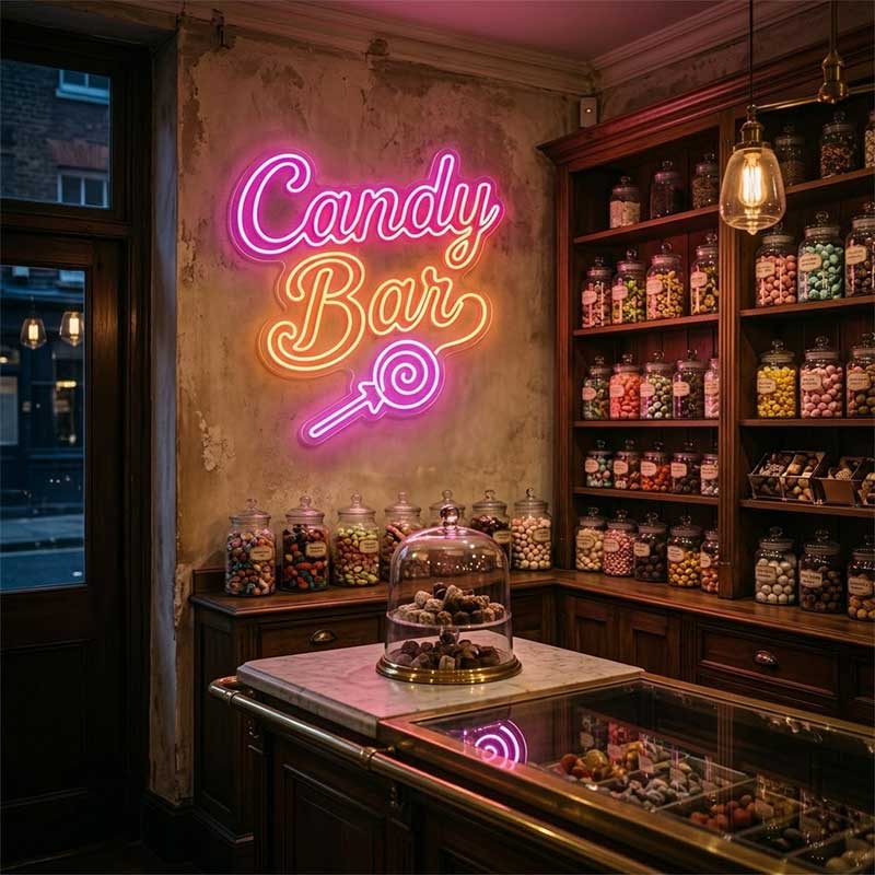 Candy Bar Neon Sign – Wedding & Party Dessert Table Light 3