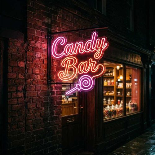 Candy Bar Neon Sign – Wedding & Party Dessert Table Light