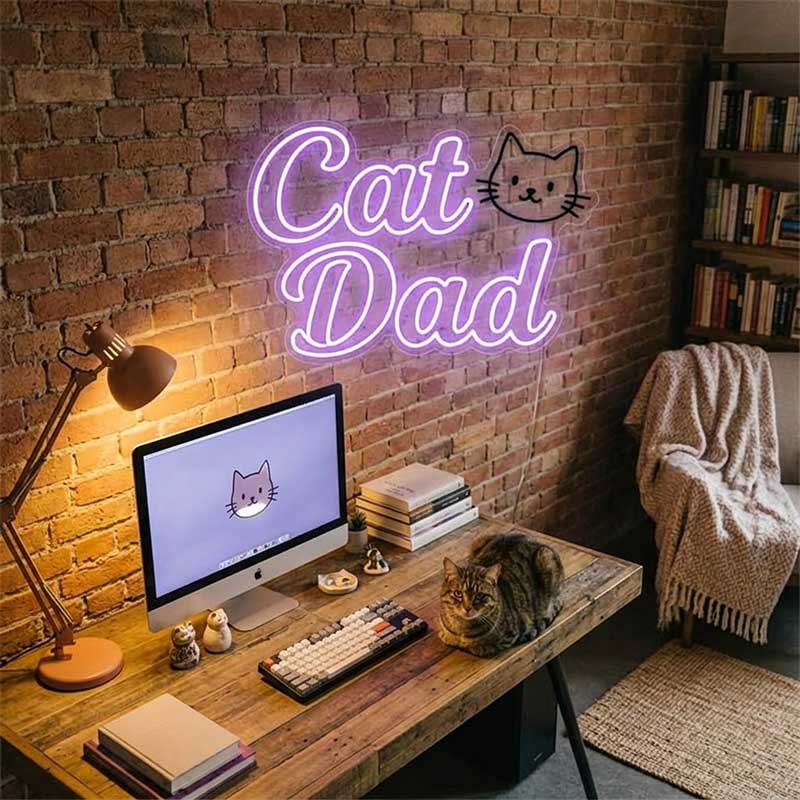Cat Dad – Custom LED Neon Sign for cat room or living space 3