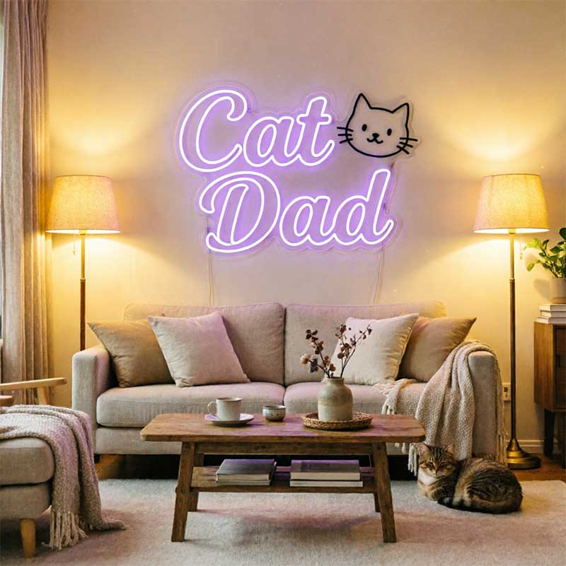 Cat Dad – Custom LED Neon Sign for cat room or living space