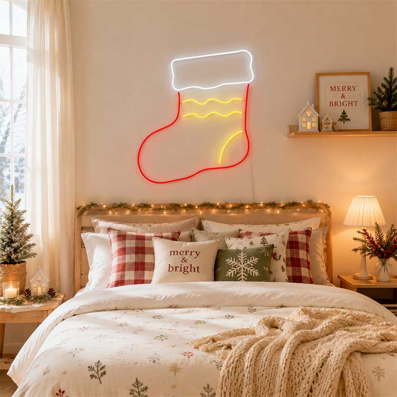 Christmas Socks Neon Sign – Festive Decor & Cozy Gift Idea 3