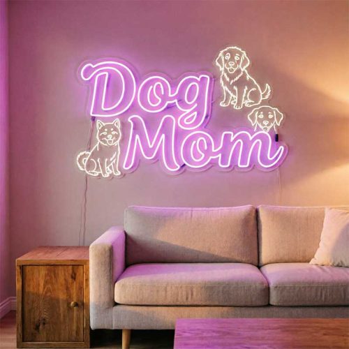 Dog Mom – Custom LED Neon Sign for pet corner or entryway