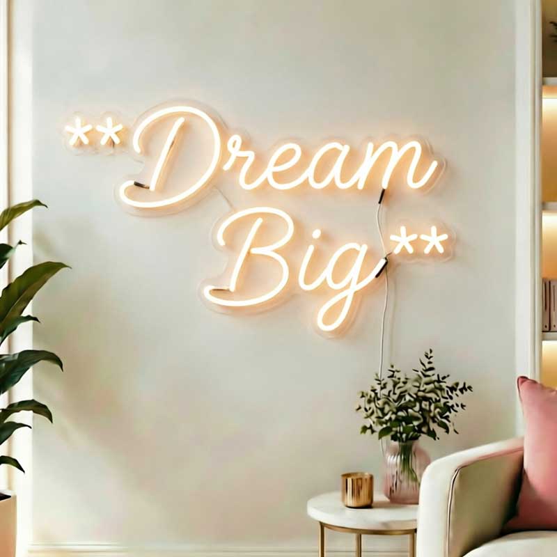 Dream Big Neon Sign – LED Office Inspirational Light