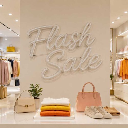 Flash Sale Neon Sign — LED Countdown Light for E-Commer