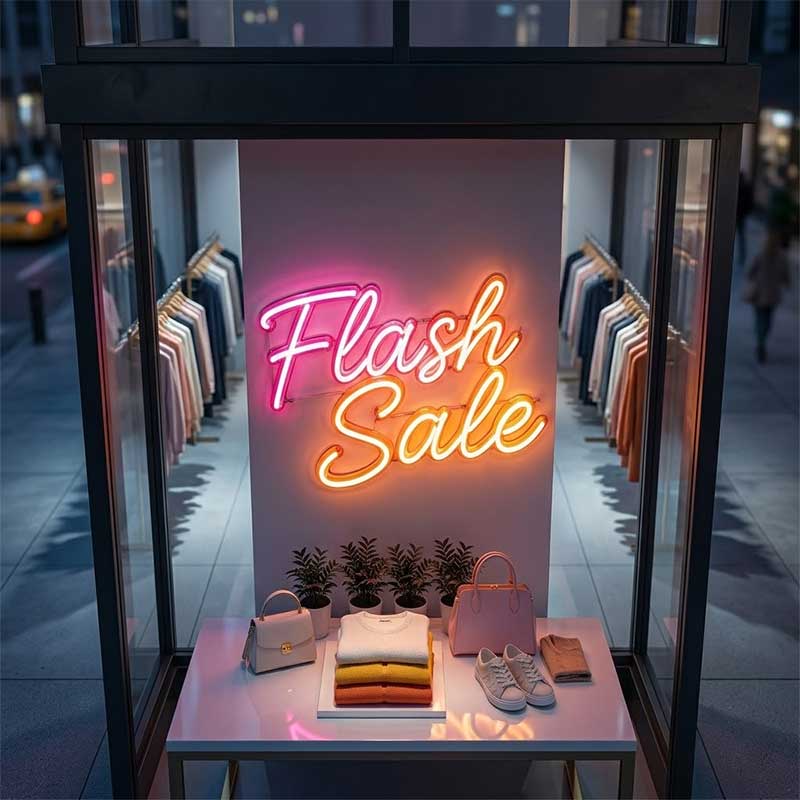 Flash Sale Neon Sign — LED Countdown Light for E-Commer 4