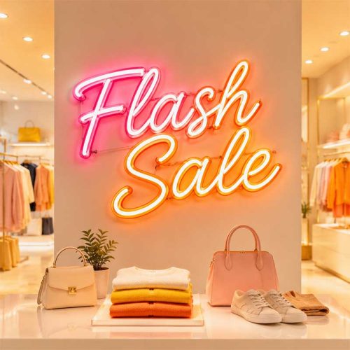 Flash Sale Neon Sign — LED Countdown Light for E-Commer