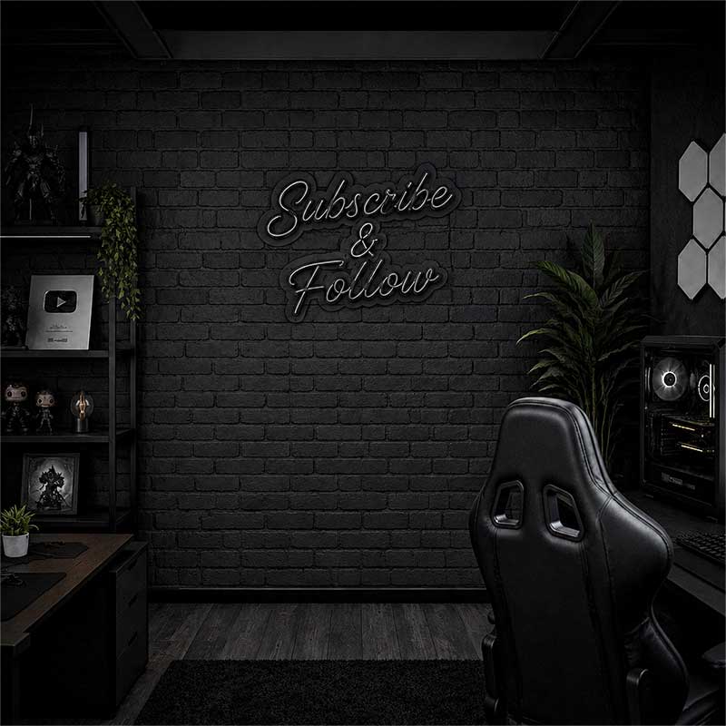 Subscribe & Follow – Neon Gaming Icon 2