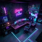 Subscribe & Follow – Neon Gaming Icon 3