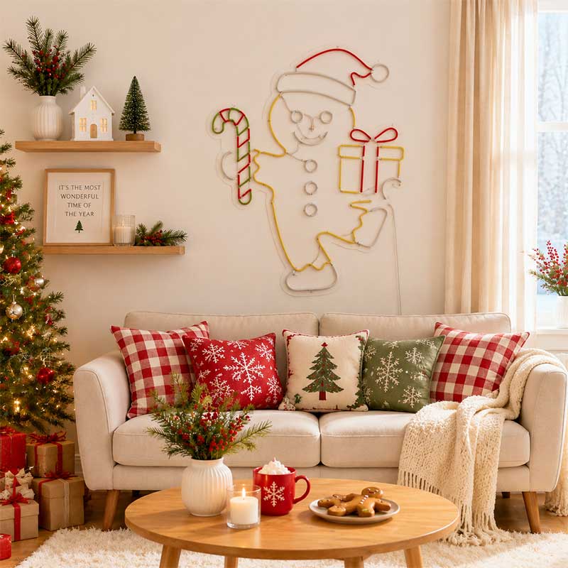 “Gingerbread Joy” Christmas Neon Sign – Festive 2