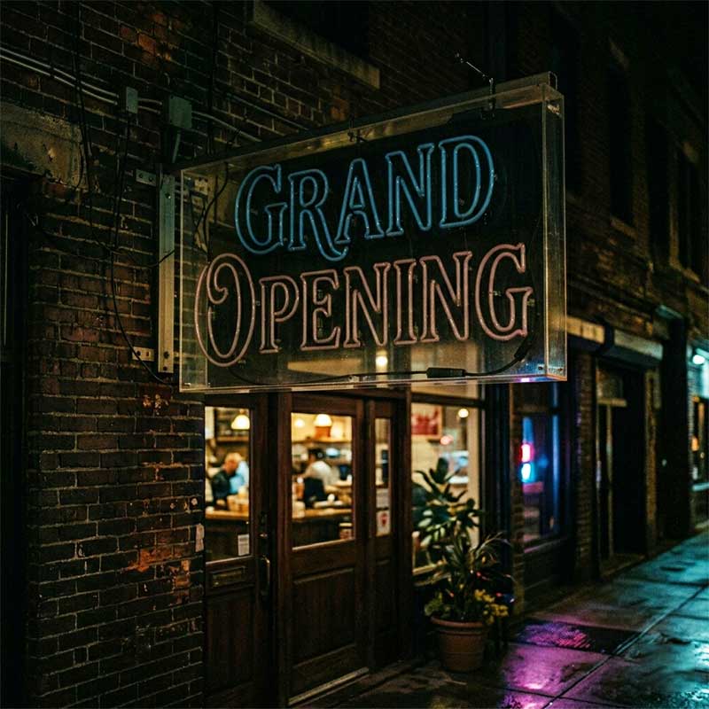 Grand Opening Neon Sign – New Business & Store Launch Light 2