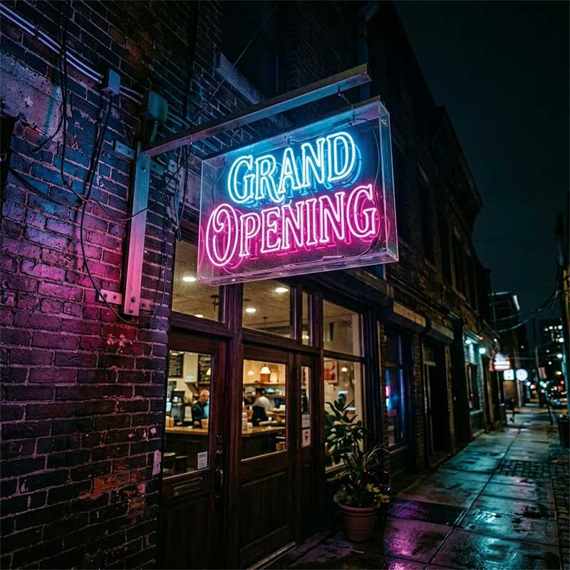 Grand Opening Neon Sign – New Business & Store Launch Light 3