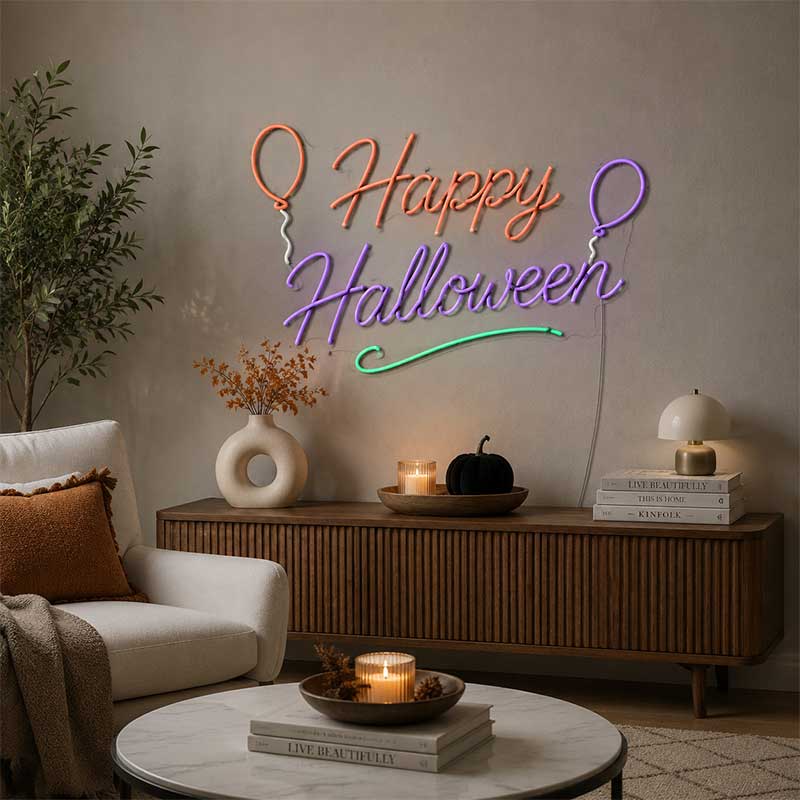 Happy Halloween Neon Sign – Party Backdrop & Custom Gift 3