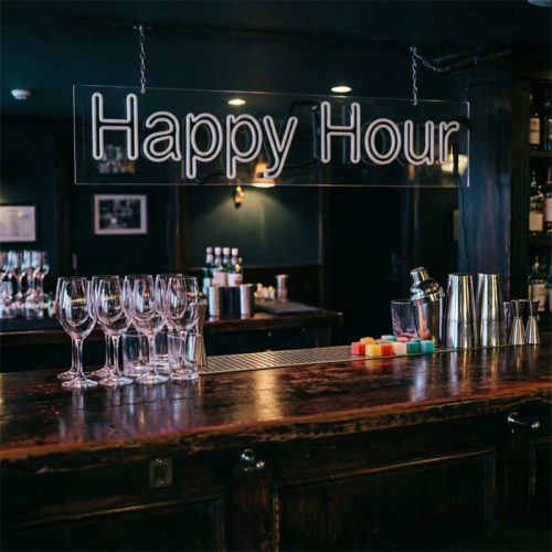 Happy Hour Neon Sign – LED Bar Promotion Light