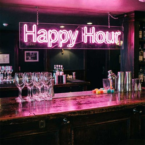 Happy Hour Neon Sign – LED Bar Promotion Light