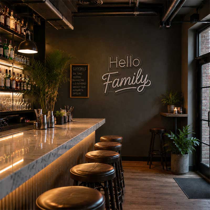 Hello Family Neon Sign 2