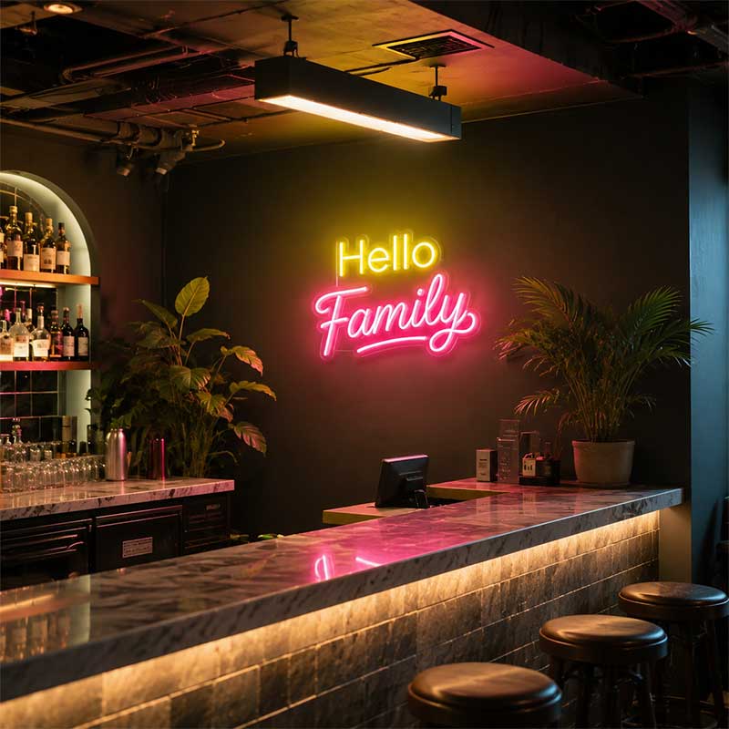 Hello Family Neon Sign 3
