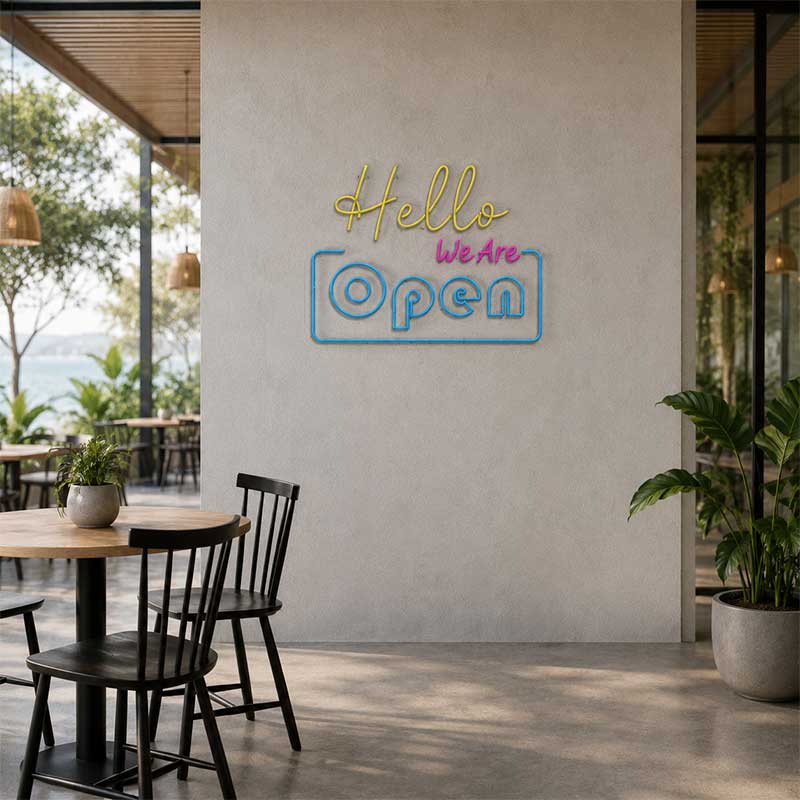 Hello, We Are Open Neon Sign 3