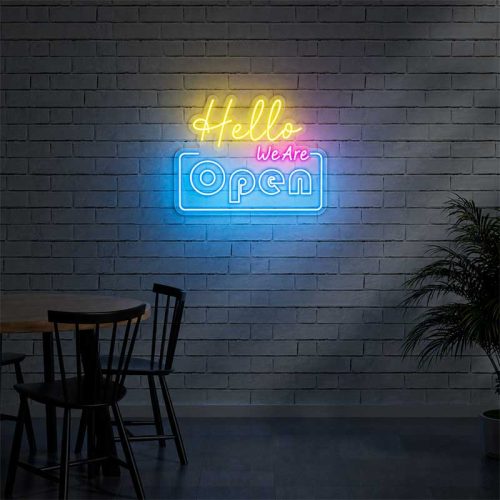 Hello, We Are Open Neon Sign