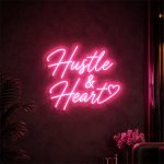 Hustle & Heart Neon Sign – Entrepreneur Light for Startups