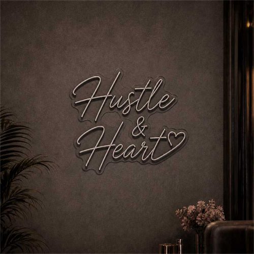 Hustle & Heart Neon Sign – Entrepreneur Light for Startups