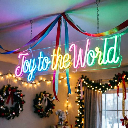 Joy to the World – Christmas Living Room Neon Sign