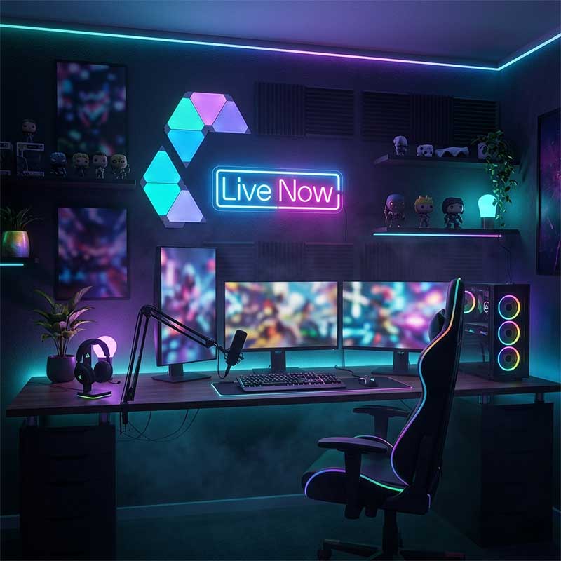 Live Now – Streaming Status Sign