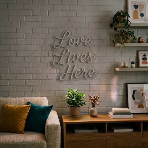 Love Lives Here – Living Room Heart Wall