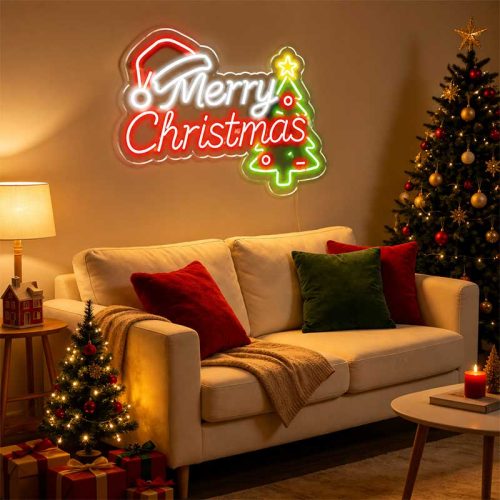 Merry Christmas Neon Sign – Festive Holiday Wall