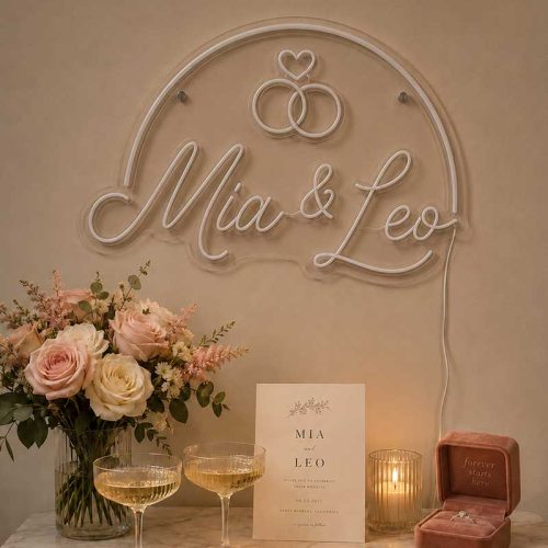 “Mia & Leo” Personalized Wedding & Engagement Neon Sign