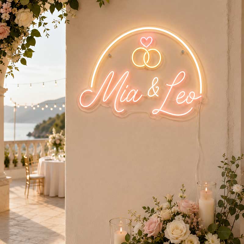 “Mia & Leo” Personalized Wedding & Engagement Neon Sign 3