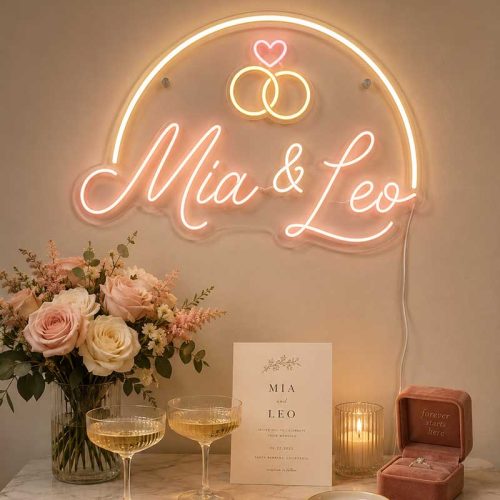 “Mia & Leo” Personalized Wedding & Engagement Neon Sign