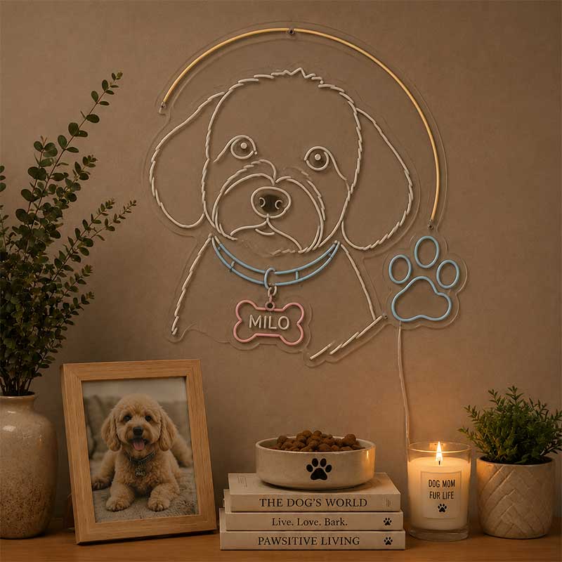 Milo the Dog Neon Sign – A Warm Paw-sitive Glow 2