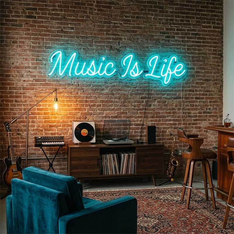 Music Is Life – Custom LED Neon Sign 3
