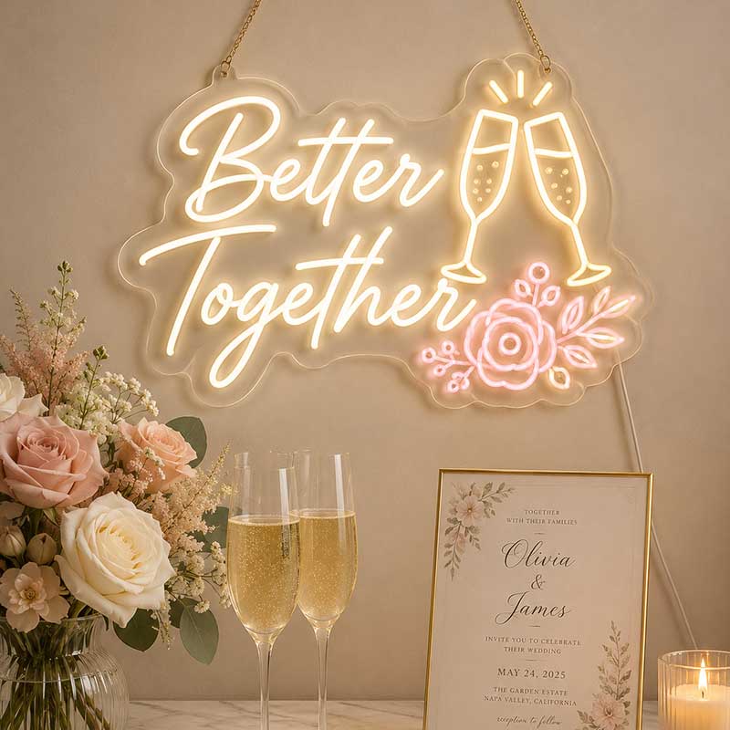“Olivia & Fames” Better Together – Wedding Neon Sign