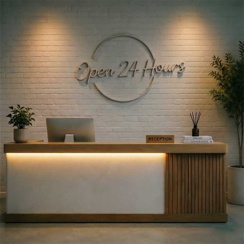 Open 24 Hours Neon Sign – LED Business Light
